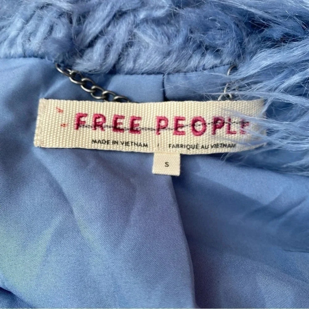 NWT Free People Renata Fur Jacket Blue Taylor Swift - Picture 12 of 16